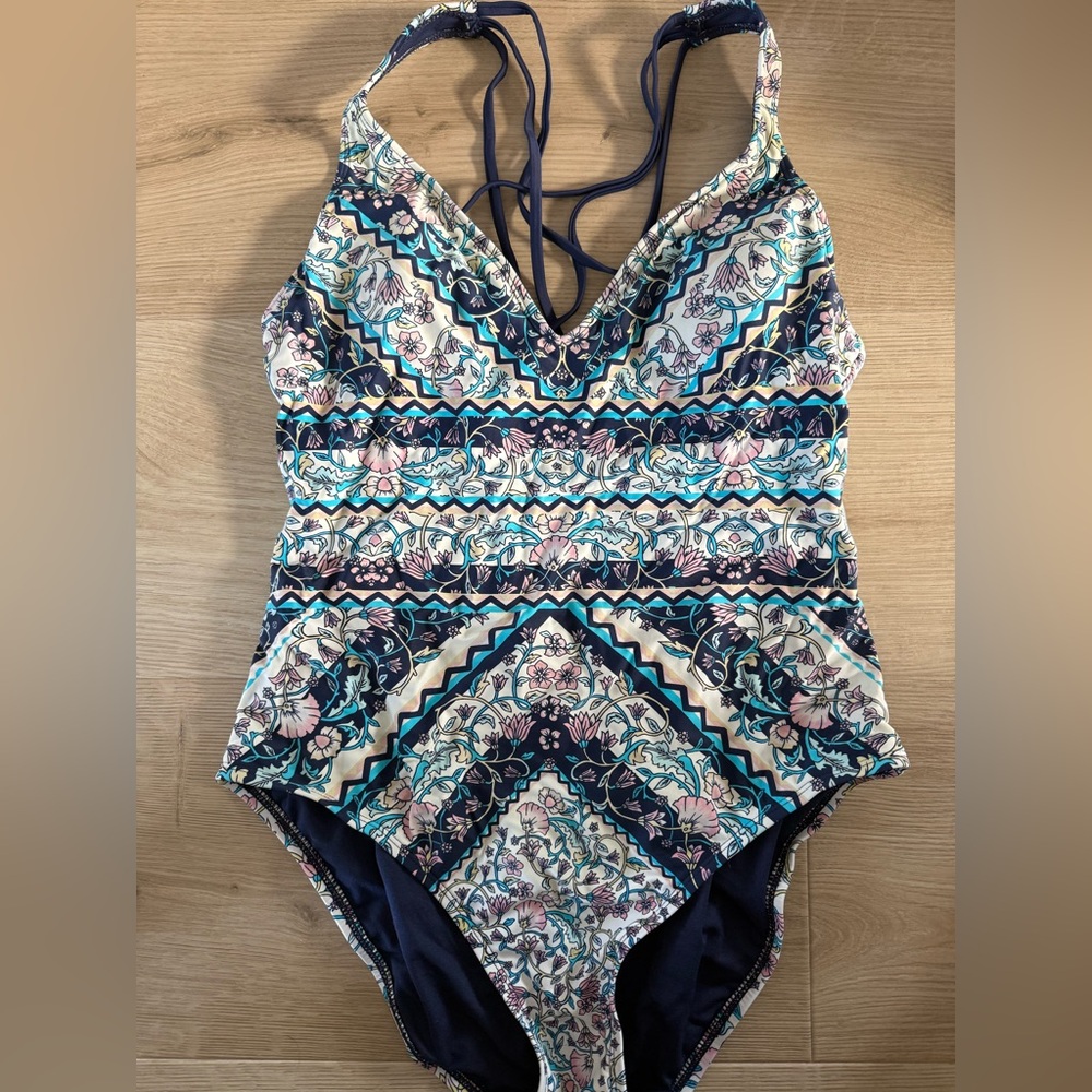 Target Kids Swim One Piece with Floral and Geometric Design